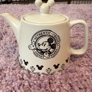 Disney White and Black Mickey Mouse Teapot
